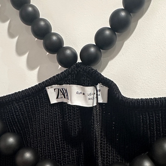 Zara Black Camisole with Beaded Straps - Picture 4 of 8